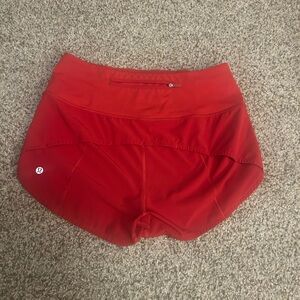 Lululemon Speed Up Shorts 2.5”– Red, Size 6, Excellent Condition